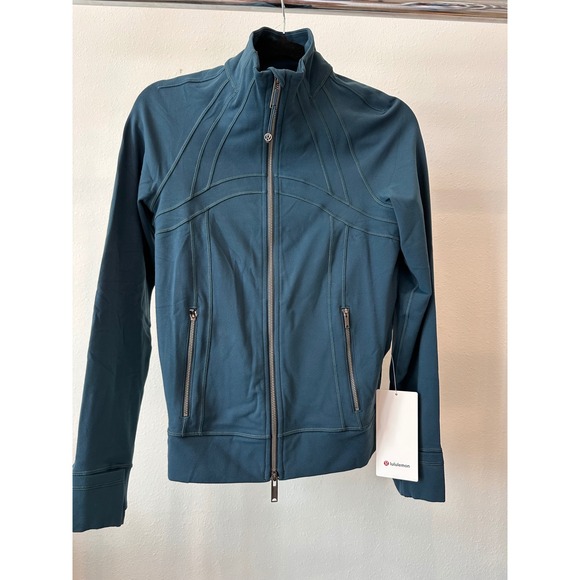 Lululemon Define Track Jacket Luon Iron Blue Teal Green Size 4 NWT